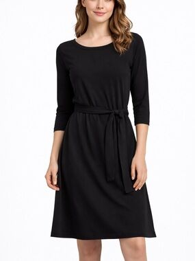 3/$25 Alchemy Organic Cotton Bamboo Wrap Dress Black Size M